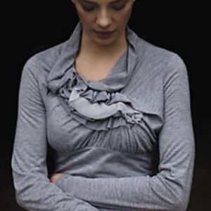 Anthropologie Ric Rac Ruffle Cowl Neck Top Size Medium